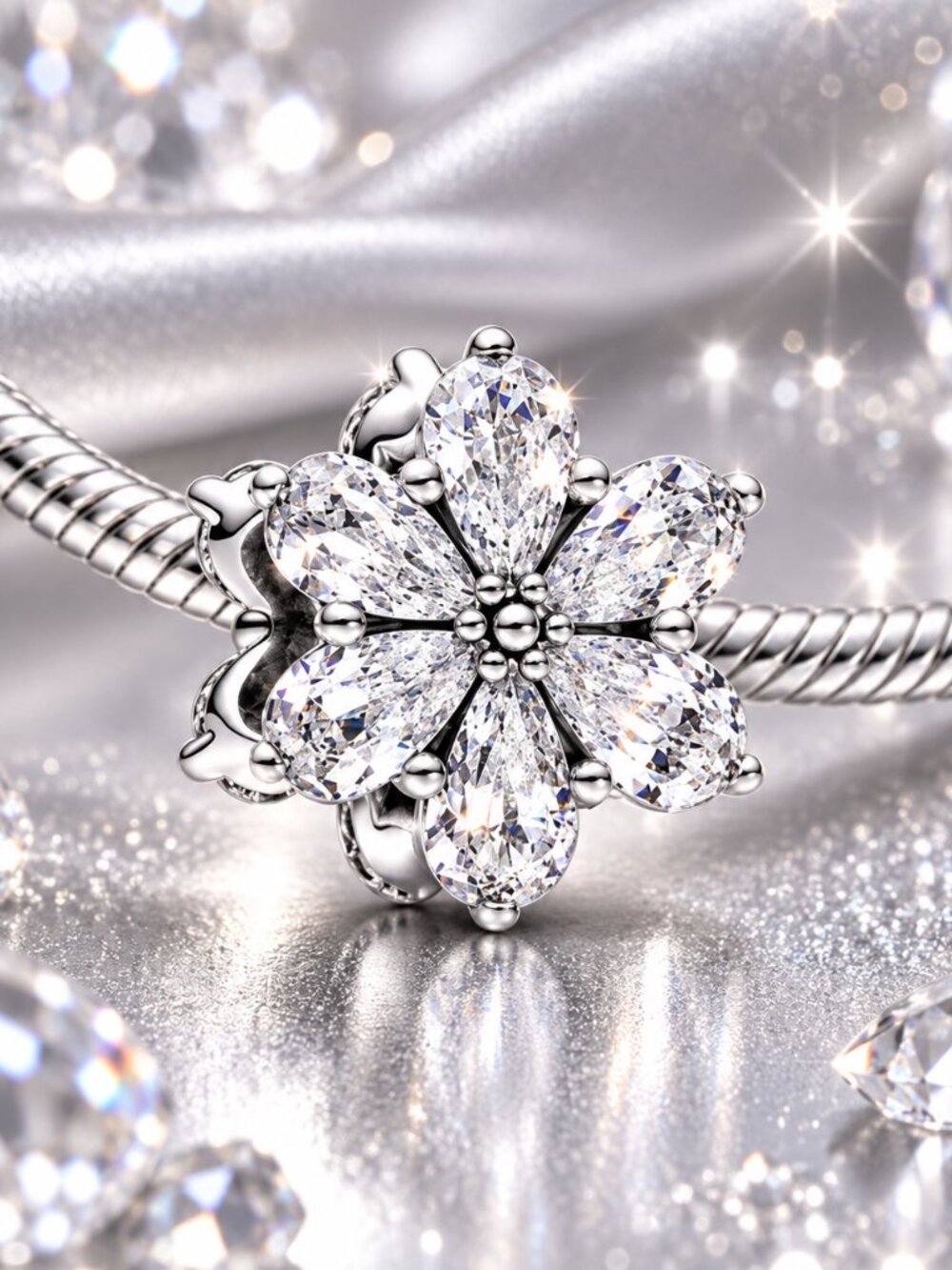 Sparkling Flower Charm (One)